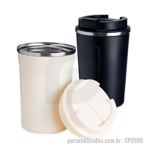Copo térmico personalizado - Copo Térmico Parede Dupla com Tampa Rosqueável