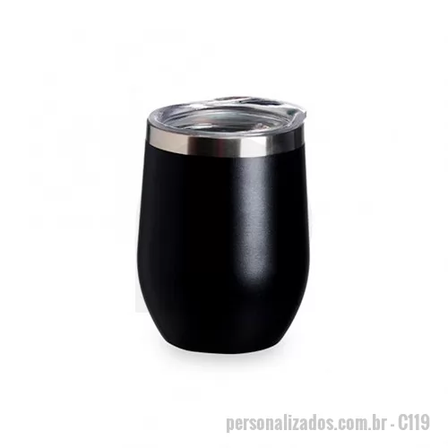 Copo térmico personalizado - Copo térmico de 320ml, fabricado em inox com parede dupla para melhor conservação da temperatura, sendo ideal para manter bebidas quentes ou frias por mais tempo. Livre de BPA, é uma opção segura e sustentável para o dia a dia. Acompanha tampa com bocal prático, que facilita o consumo sem risco de derramamento, tornando-o perfeito para ambientes de trabalho, viagens ou atividades ao ar livre. Seu design moderno e funcional valoriza a imagem da marca em brindes corporativos, reforçando a responsabilidade ambiental. 