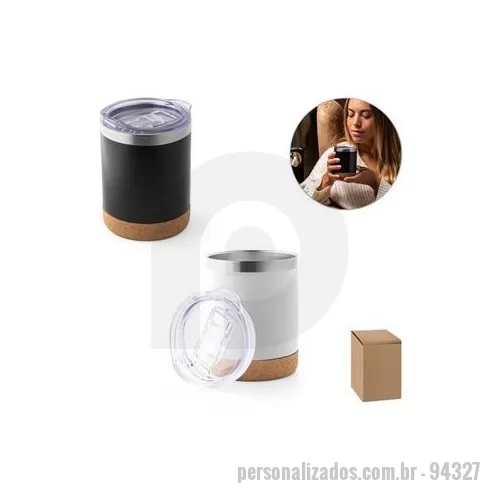 Copo térmico personalizado - Copo personalizado com parede dupla isolada a vácuo é um brinde personalizado elegante que todos vão amar receber.