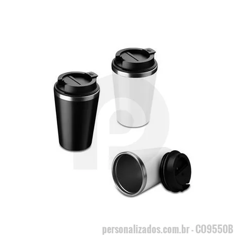 Copo térmico personalizado - Copo de 350 ml com parede dupla, interior em inox 304 e exterior em plástico PP, tampa em plástico PP e acabamento com pintura fosca. Peso do Produto: 0,161kg Dimensão do Produto: 14,5xø9,5cm Embalagem: Caixa Branca e plástico