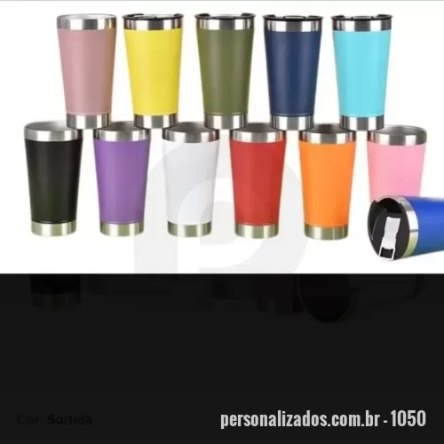 Copo térmico personalizado - Copo termico com abridor, mantem a refrigeração por mais 12 horas, com abridor e tampa, diversas cores.