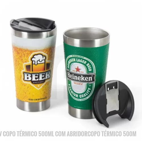 Copo térmico personalizado - Copo Térmico 500ml com Abridor Personalizado | Inox Premium para Brindes Corporativos Copo Térmico Personalizado 500ml com Abridor – Praticidade e Sofisticação para sua Marca  O Copo Térmico Personalizado 500ml com Abridor é um brinde corporativo moderno, funcional e de grande valor percebido. Fabricado em inox de alta qualidade e livre de BPA, possui parede térmica que auxilia na conservação da temperatura das bebidas por mais tempo, sendo ideal para o consumo de cerveja, refrigerantes, água, café, chá e outras bebidas.  Seu diferencial está na tampa multifuncional com abridor integrado, oferecendo praticidade para o dia a dia, eventos, viagens, confraternizações e momentos de lazer. O acabamento liso proporciona excelente área para personalização, valorizando a identidade visual da sua empresa e garantindo maior visibilidade para sua marca.  Produzido com materiais resistentes e acabamento premium, este copo é uma excelente opção para campanhas promocionais, ações de marketing, event
