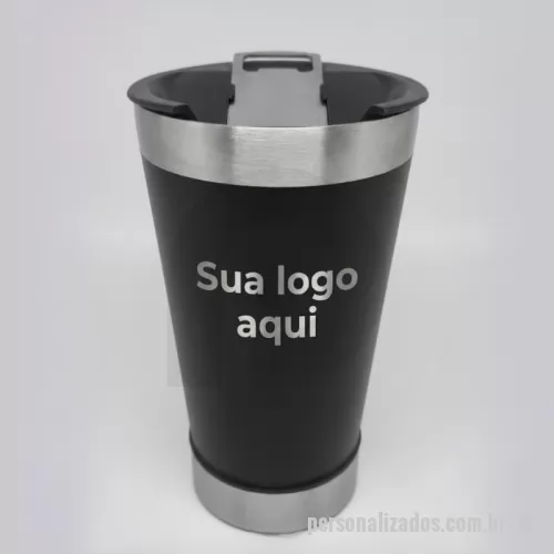 Copo térmico personalizado - Copo Térmico Personalizado 473ml com Serigrafia, perfeito para promover sua marca com elegância e utilidade. Mantém a temperatura das bebidas por mais tempo e conta com personalização de alta qualidade, sendo ideal para brindes corporativos, eventos e ações promocionais. 