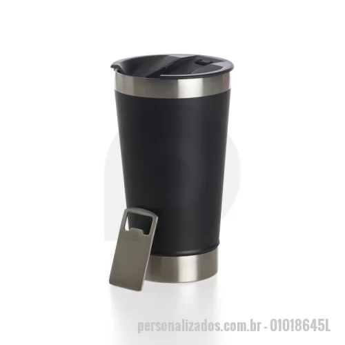 Copo térmico personalizado - Copo térmico de inox com acabamento liso e capacidade 500ml