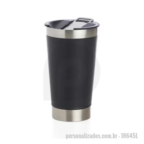Copo térmico personalizado - Copo térmico Personalizado - 18645L - Copo térmico de inox com acabamento liso e capacidade 500ml, material livre de BPA. Contém tampa com abridor. - 182692 - Copo térmico