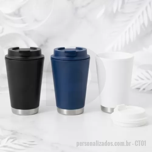 Copo térmico personalizado - Copo Térmico em PP à prova de vazamento capacidade de 410ml