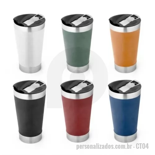 Copo térmico personalizado - Copo Térmico com abridor de garrafa 630ml com parede Dulpa isolada a vácuo