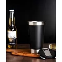 Copo térmico para personalizar, fabricado em aço inox, ele possui tampa com abridor e capacidade de 500 ml. A personalização da marca é aplicada em Silkscreen em área nobre de gravação. Brinde ideal para presentear colaboradores e clientes