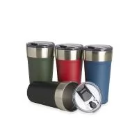 Copo térmico com canudo de capacidade para 500ml . Feito em inox 18/8 e livre de BPA. Possui abridor de garrafas acoplado em sua base. Acompanha canudo e tampa de plástico