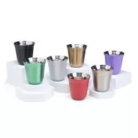 Descrição: A pausa do cafezinho merece o copo certo! Compacto, resistente e com parede dupla, nosso copo térmico feito em inox com capacidade de 150ml, mantém a bebida numa temperatura agradável por mais tempo. Perfeito para aquele café que aquece a alma, um chá para relaxar ou até um gole refrescante de água.  Altura :  7,8 cm  Largura :  7,6 cm  Circunferência :  22,9 cm  Medidas aproximadas para gravação (CxL):  4,5 cm x 2 cm  Peso aproximado (g):  109