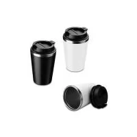 Copo de 350 ml com parede dupla, interior em inox 304 e exterior em plástico PP, tampa em plástico PP e acabamento com pintura fosca. Peso do Produto: 0,161kg Dimensão do Produto: 14,5xø9,5cm Embalagem: Caixa Branca e plástico