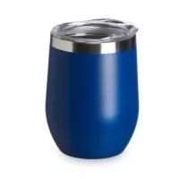 Copo térmico de capacidade de 320ml, feito em inox, com parede dupla e tampa plástica (livre de BPA) com bocal para um consumo mais rápido e prático.
