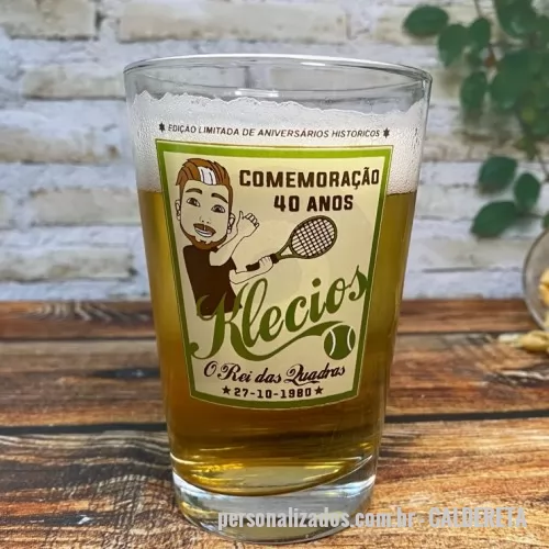 Copo vidro personalizado - Copo de vidro, para cerveja, Caldereta, 350 ml.