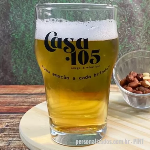Copo vidro personalizado - Copo de vidro, para cerveja, Stout, 470 ml.