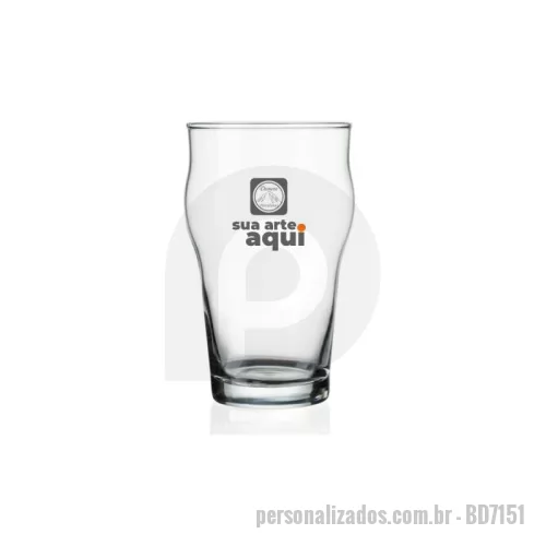 Copo vidro personalizado - Copo de vidro para cerveja.