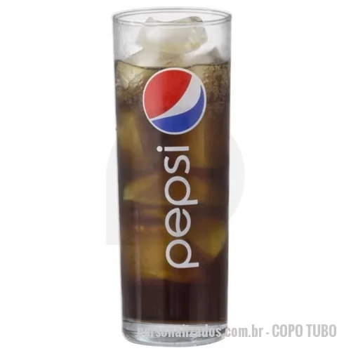Copo vidro personalizado - Copo de vidro para água ou suco modelo Tubo, 320 ml.