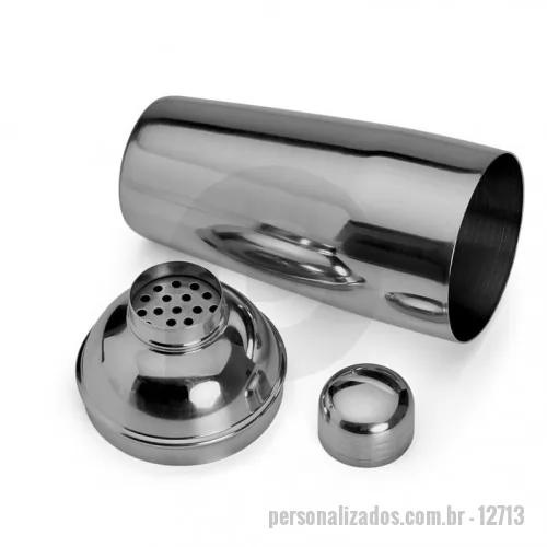 Coqueteleira personalizada -  Coqueteleira Inox com capacidade de 750ml, contém tampa de pressão com peneira e tampa protetora.