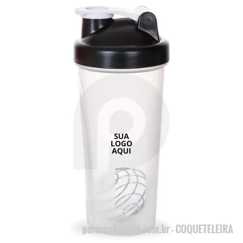 Coqueteleira personalizada - A Coqueteleira Shake 600 mL é prática e funcional, ideal para preparar shakes, suplementos e bebidas energéticas. Produzida em material resistente, possui copo com detalhes laterais em relevo e escala de medições em ml e oz, facilitando o preparo preciso das suas receitas. A tampa é rosqueável, equipada com bocal e trava de segurança, garantindo praticidade e evitando vazamentos. Acompanha misturador de mola, que proporciona melhor homogeneização das bebidas. Compacta e leve, é perfeita para uso diário, treinos, viagens ou como brinde corporativo personalizado.