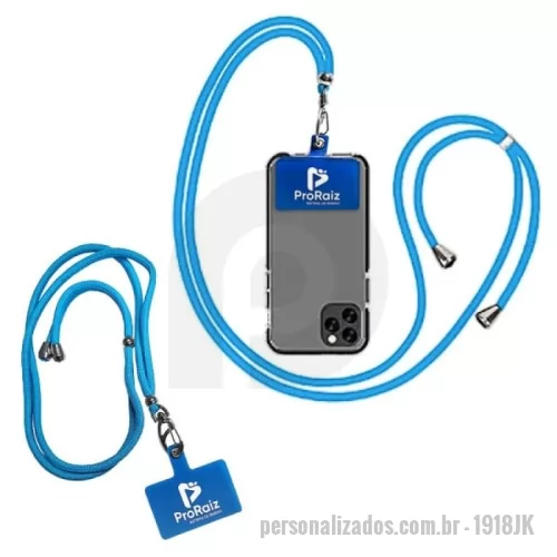 Cordão para celular personalizado - Salva Phone Cordinha com Medalha Personalizada 1500mm