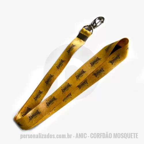 Cordão para crachá personalizado - O cordão personalizado com mosquete, é um produto muito diferenciado do modelo convencional ao jacaré, esse modelo de terminal é mais indicado para o público jovem, que gosta de carregar chaves, crachás e outros.