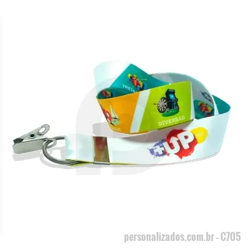 Cordão para crachá personalizado - Cordão para crachá, personalização em impressão digital. Tamanho de sua preferência