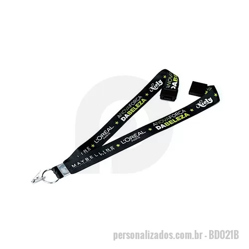 Cordão personalizado - Cordão para crachá personalizado é um item indispensável em eventos, congressos e feiras. Versátil e com ótimo custo-benefício, o produto permite a personalização com impressão de sua marca em alta qualidade. O cordão para crachá conta com trava de segurança 20 mm e jacaré com argola 22 mm. Pode ser comercializado a partir de 100 unidades. Faça uma cotação conosco.
