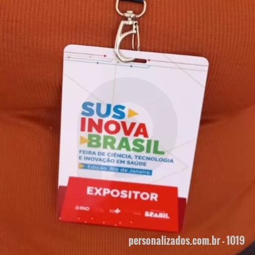 Crachá personalizado - Cracha de PVC - Com impressão em alta definição, tamanho 10x15 - Ideal para grandes eventos.