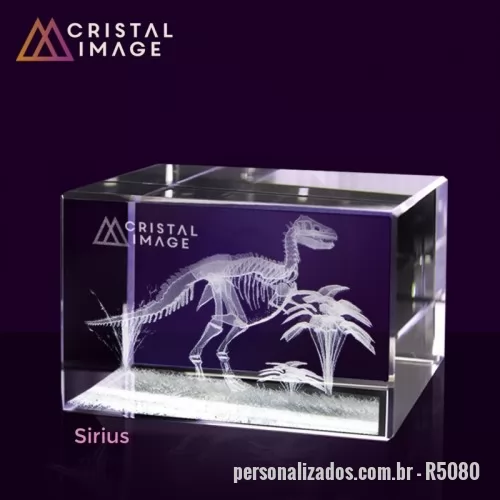 Cubo de cristal personalizado - Bloco cristal diversos formatos com gravação interna 2D ou 3D feita a laser