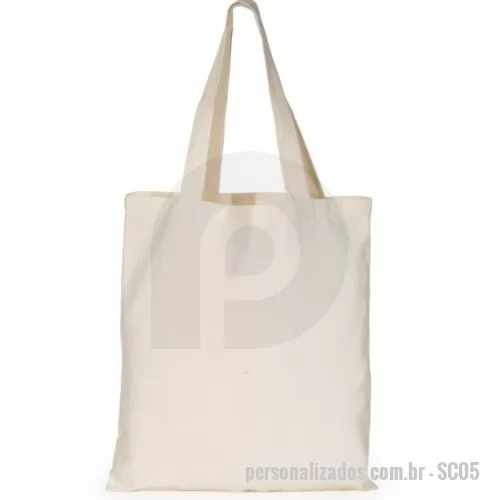 Ecobag personalizado - Sacola de algodão com alças costuradas na parte interna.