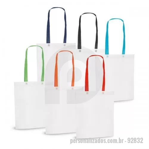 Ecobag personalizado - Sacola em non-woven (80 g/m²) termo-selado com alças de 55 cm. 330 x 390 x 80 mm