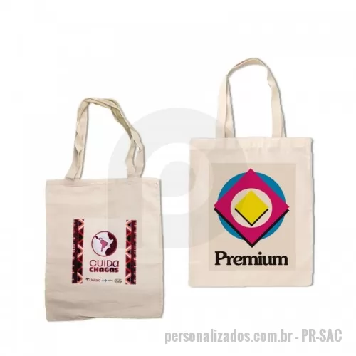 Ecobag personalizado - Sacola De Algodão Cru Tamanho 30x40 cm sem limite de cor