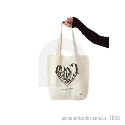 Ecobag personalizado - Medidas da Sacola:  Largura: 35cm Altura: 35cm Sem Fundo ou Lateral Alças: 60cm