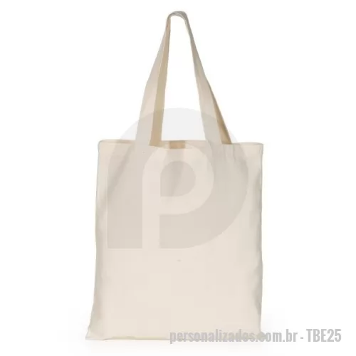 Ecobag personalizado - Sacola de algodão com alças costuradas na parte interna.