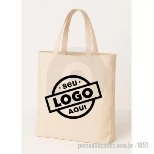 Ecobag personalizado - Ecobag de algodão com alça costurada internamente, largura e comprimento personalizado