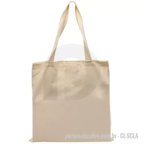 Ecobag personalizado - Sacola de algodão 170g/m² com 16 fios e alças costuradas na parte interna.
