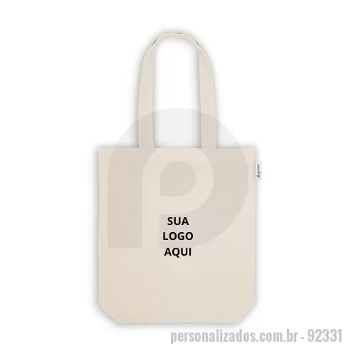 Ecobag personalizado - A Sacola Ecológica é produzida em tecido resistente composto por 50% algodão, 30% algodão reciclado e 20% poliéster reciclado (220 g/m²), unindo sustentabilidade e durabilidade. Com alças de 62 cm, oferece praticidade e conforto no transporte, sendo ideal para compras, eventos corporativos, feiras e uso diário. Seu design simples e funcional pode ser personalizado com o logo da sua empresa, tornando-se um brinde promocional de grande impacto e alinhado às práticas sustentáveis.