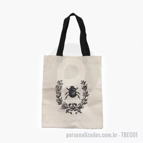 Ecobag personalizado - Ecobag em algodão cru com opção de alças coloridas.