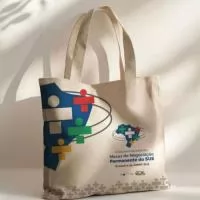 Ecobag de algodão com alça costurada internamente, largura e comprimento personalizado