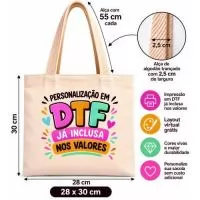 Ecobag Ecologica em Algodão Cru 160gr - Tamanho 28L x 30A