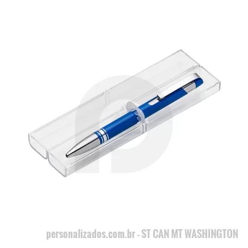 Embalagem para caneta personalizado - Embalada em sofisticado estojo retangular de acrílico, a caneta personalizada metálica é uma ótima opção para brinde em eventos, feiras e treinamentos. O estojo que embala a caneta personalizada metálica possui área nobre para impressão de logomarca 