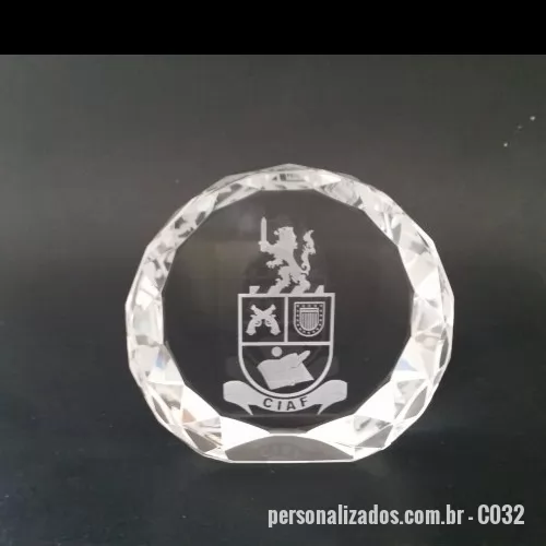 Enfeite de mesa personalizado - Peças de cristal personalizadas com gravação a laser interna, gravamos qualquer imagem ou logo e frase