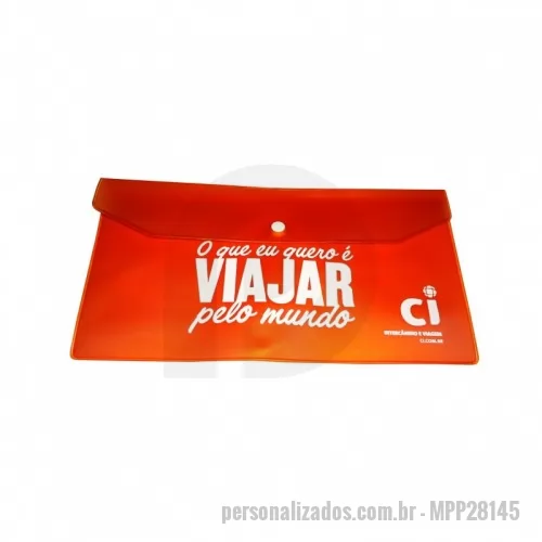 Envelope plástico personalizado - Envelope com Aba e Botão, produzido em Allklear Color, Botão Plástico, na medida de 28x14x5cm