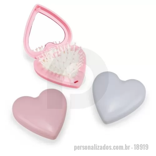 Escova de cabelo com espelho personalizada - Escova com Espelho