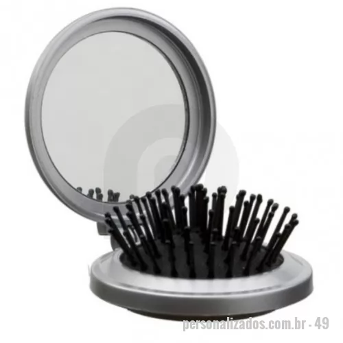 Escova de cabelo com espelho personalizada - Escova Retratil com Espelho