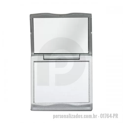 Espelho de bolso personalizado - ESPELHO DE BOLSO RETANGULAR C/ AUMENTO