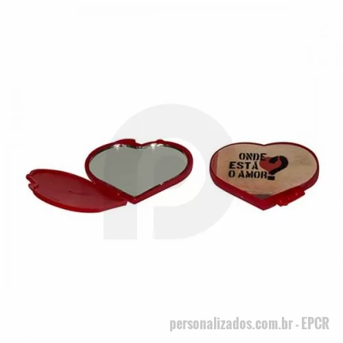 Espelho personalizado - Espelho de Bolsa Coração