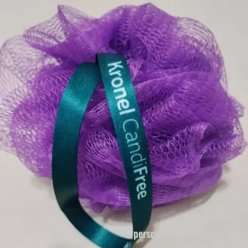 Esponja de banho personalizada - Esponja de nylon em formato de flor.