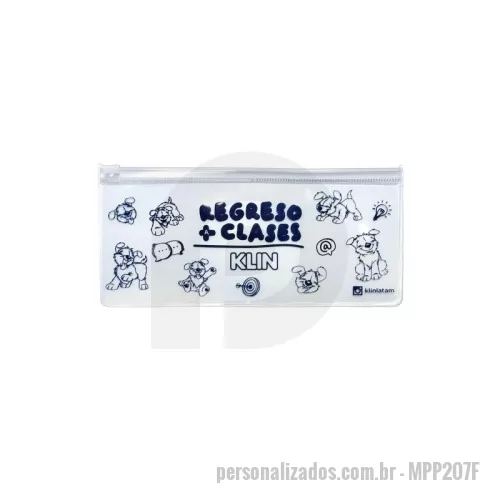 Estojo personalizado - Estojo zipzap - PVC CRISTAL - MEDIDA: 20X7