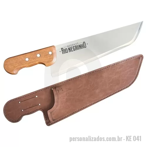 Faca personalizada - Que tal um brinde para a vida toda? Faca campeira 12” com bainha de couro. Gravação da logomarca a laser. Despachamos com frete pago para Sul, Sudeste e Centro Oeste.