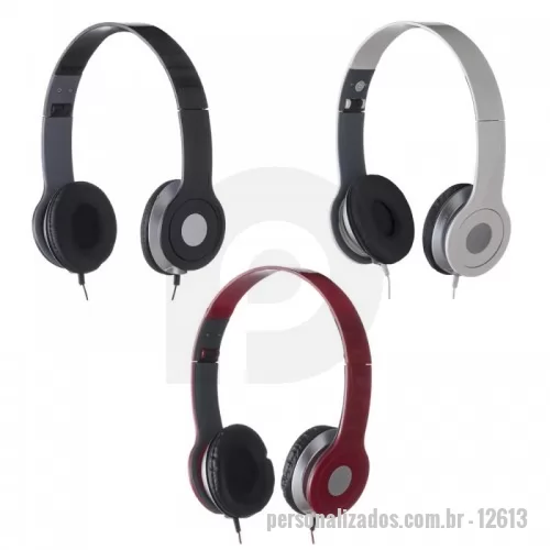 Fone de ouvido personalizado - Fone de ouvido estéreo articulável, protetor em couro sintético com espuma e material plástico inteiro colorido com detalhes prata. Headfone de hastes com altura regulável e entrada P2. Compatível com Iphone, Ipad, Ipod, aparelhos de celular, tablets, mp3, mp4 e etc.